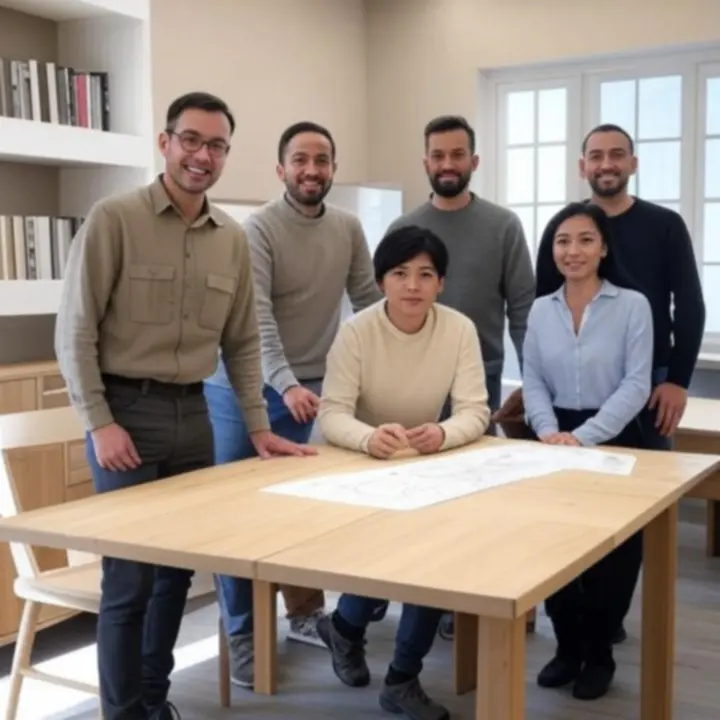 Zespół MeblooCraft pracujący we współczesnej, jasnej przestrzeni biurowej